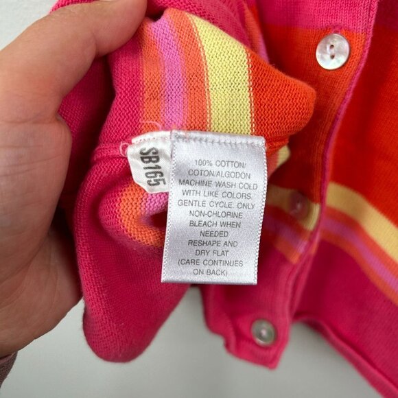 Susan Bristol Casuals orange and pink striped y2k button down size XL - Picture 4 of 6